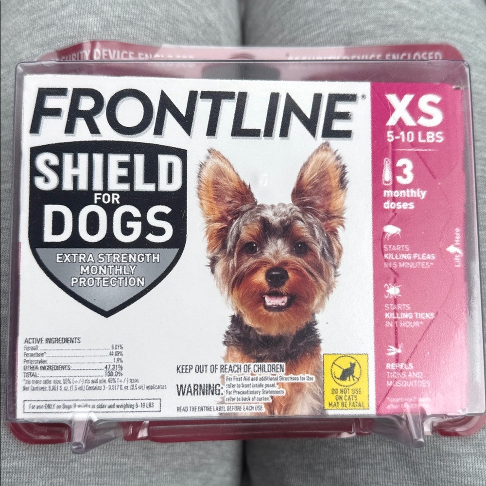 Frontline Shield For Dogs XS 5-10lbs 3 Monthly Doses brand new
